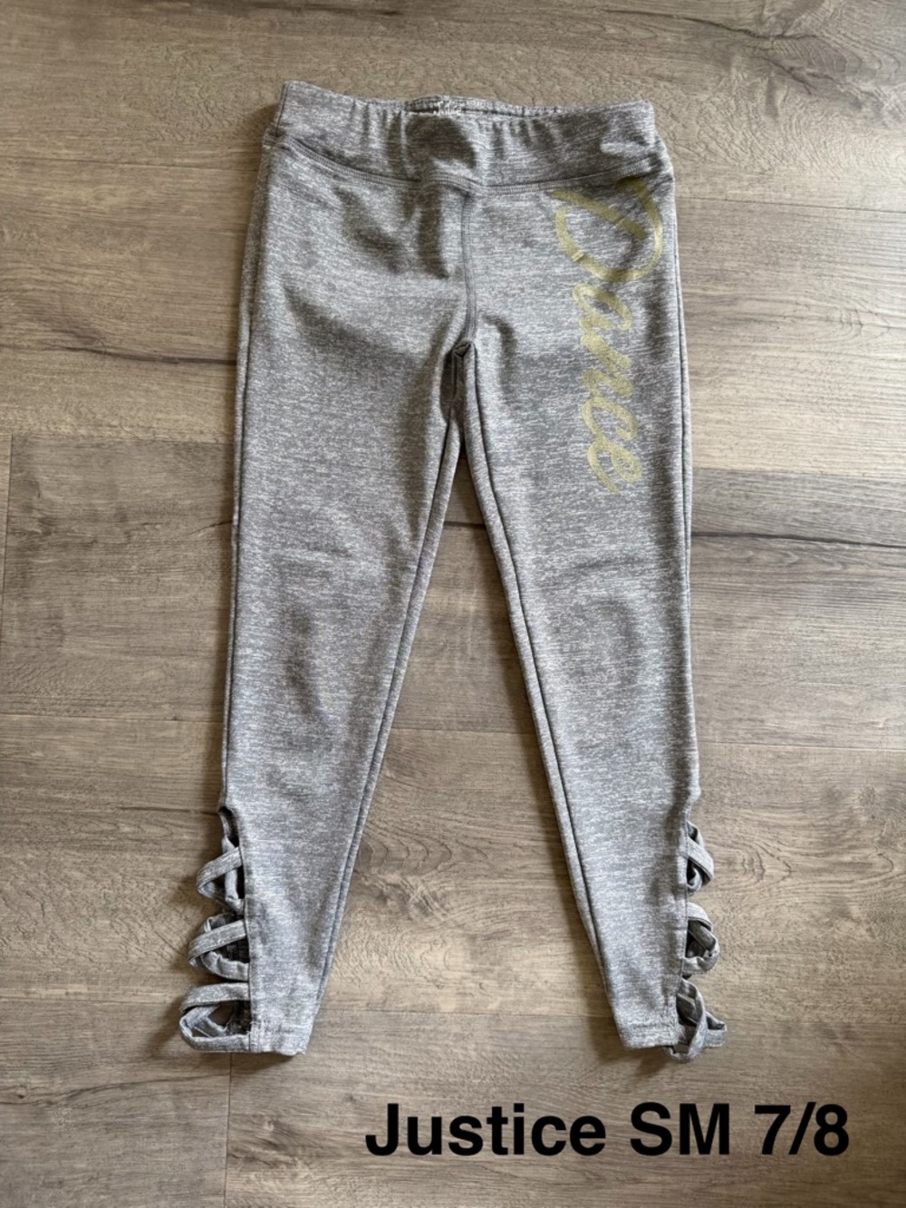 Justice Gray Leggings with Gold Dance-BUNDLE FOR SAVINGS